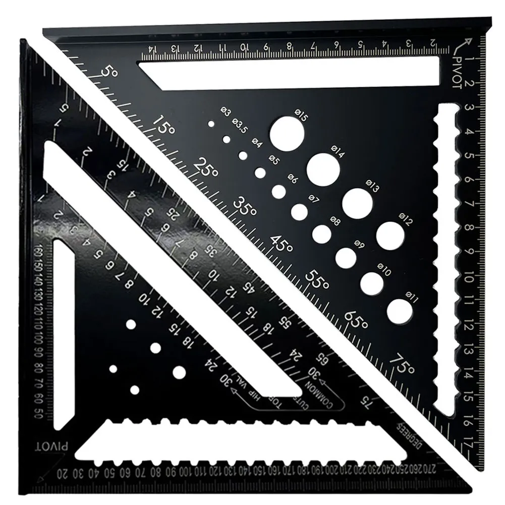 Speed Square Set, 12 Inch Aluminum Alloy Metric Triangle Ruler
