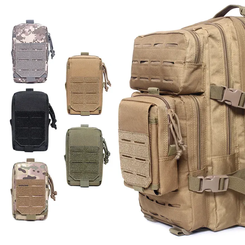 Förpackar Tactical Molle Pouch Militär midjepåse Utomhus Män EDC Tool Bag Vest Pack Pack Purse Mobiltelefonfodral Hunting Compact Bag Case