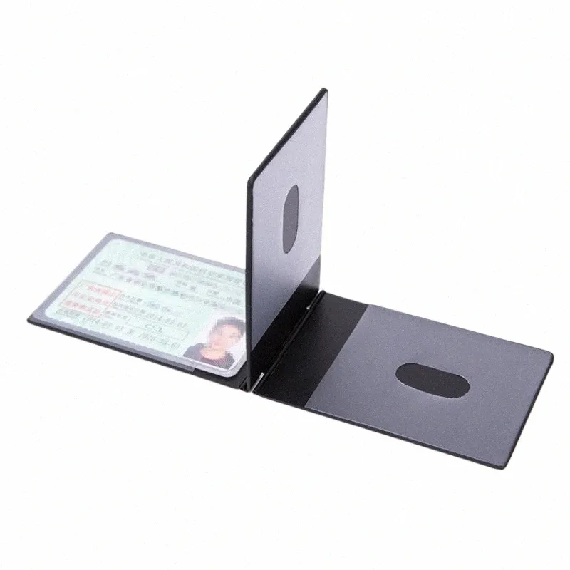 Capa de cartão fino de alumínio Carteira de motorista de carro Documento de condução ID Caso de cartão de crédito Capa de carteira de motorista Bolsa de passagem de viagem z6sG #