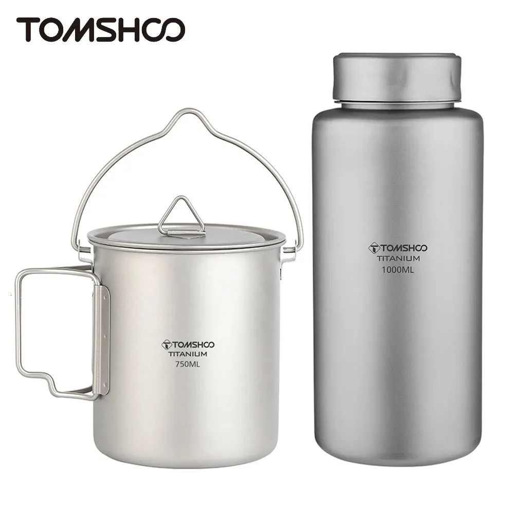 Tomshoo 1L Bottle Leakproof Single-layer Sport Water Bottle 750ml Pot Cup Ultralight Outdoor Camping Drinkware Supplies 240322