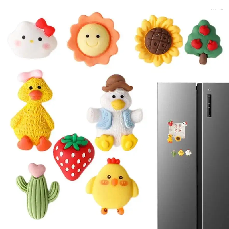 Window Stickers Resin Refrigerator Magnets 9 Pieces Cute Fridge Magnetic Small Colorful Discs For Kitchen Cabinet Or