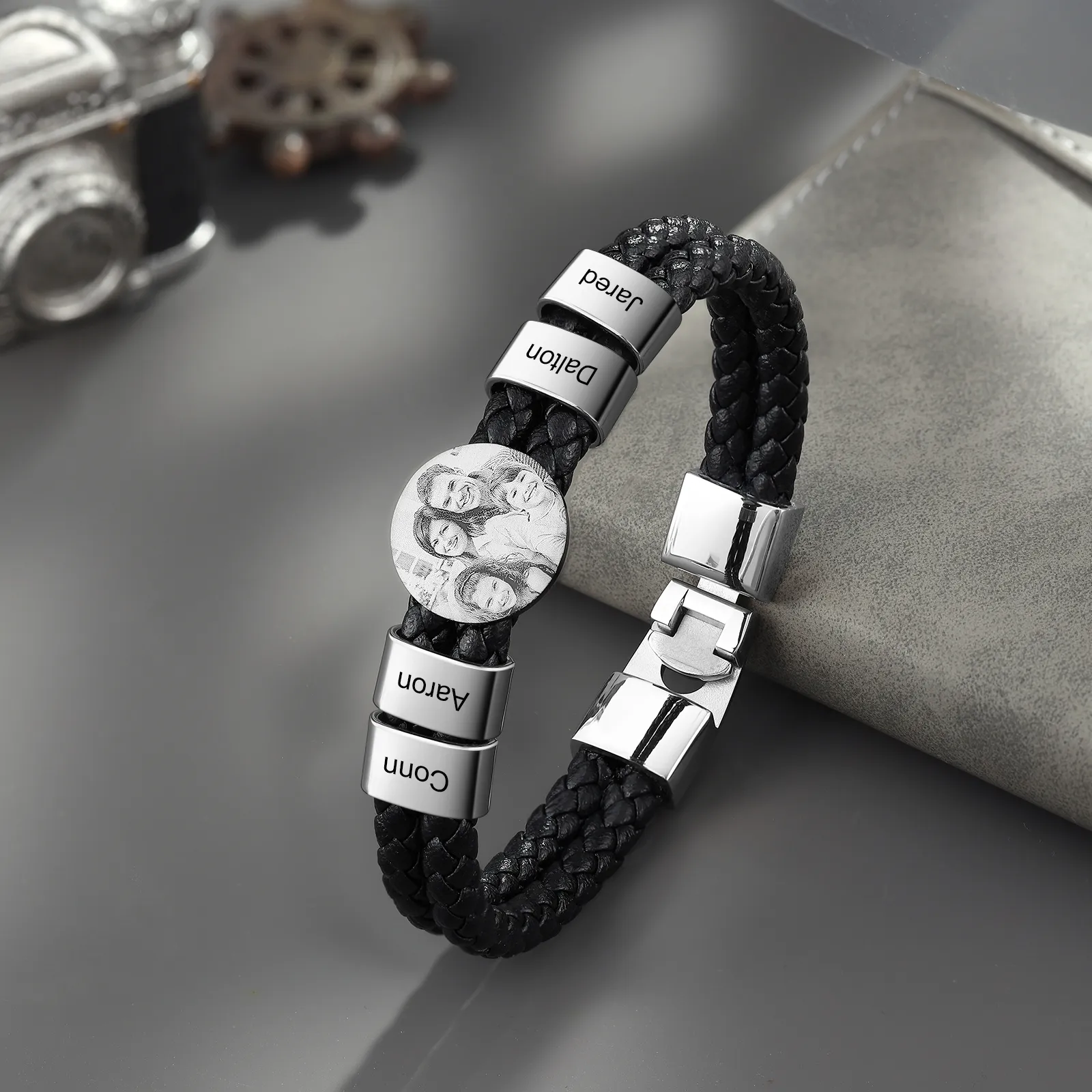 Leather Father Son Bracelet Father Son Forever Love Men's Bracelet