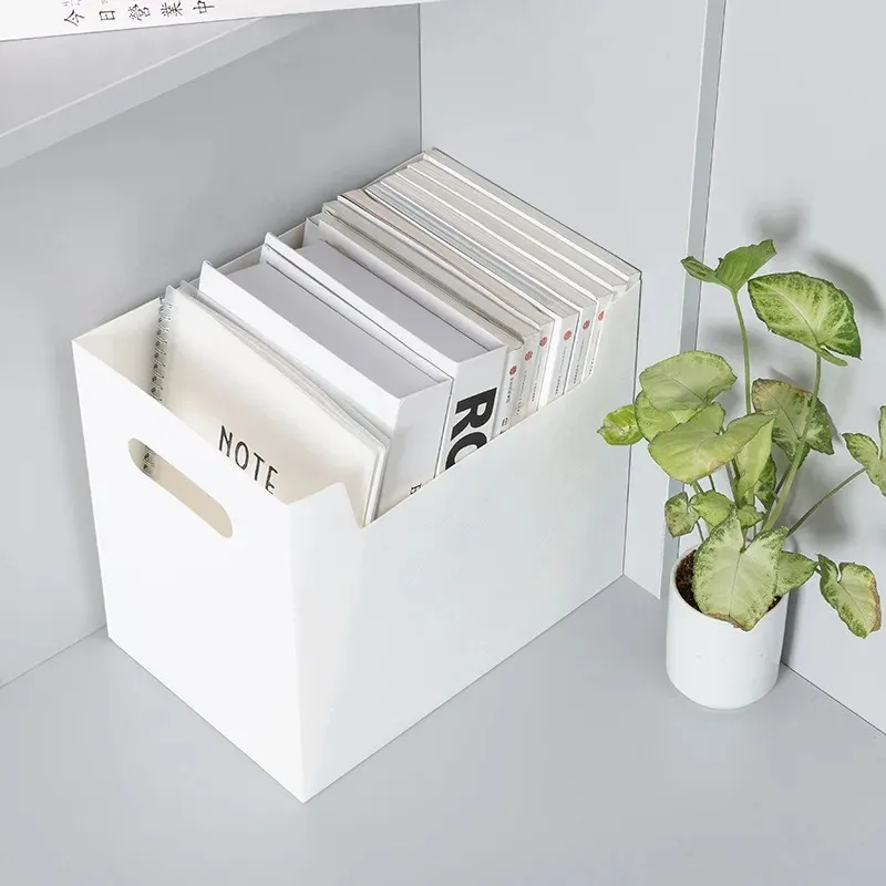 2024 caixa de armazenamento de arquivo de documentos de escritório plástico dobrável organizador de mesa multi-funcional livros diversos rack de armazenamento de papelaria
