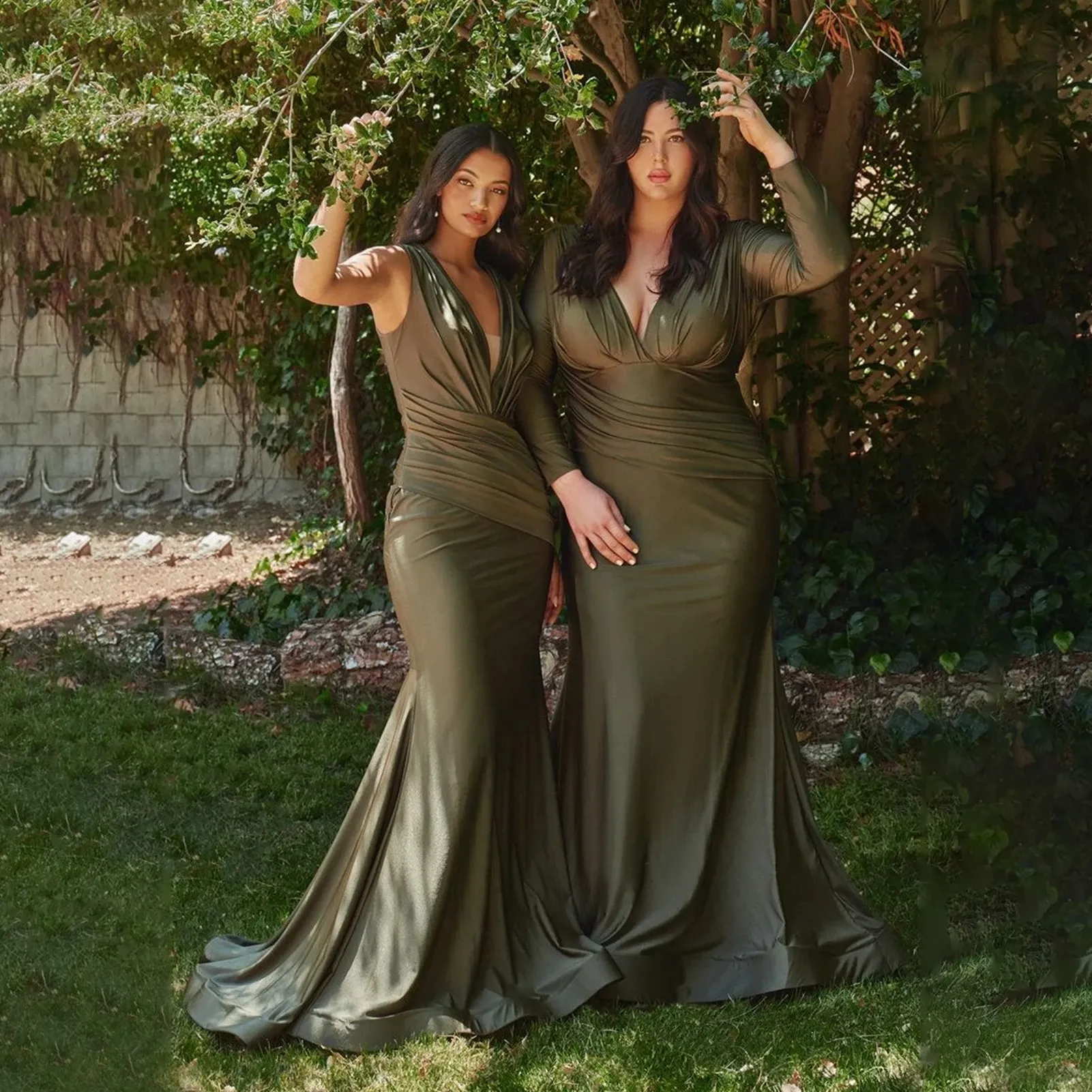 Simple Ruffles Satin Mermaid Bridesmaid Dress Plus Size Women Floor-Length  V-Neck from Dhgate Bridesmaid Dress - price 114.74
