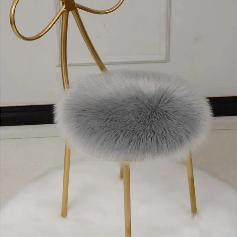 Novo 2024 nova cor sólida cor quente lã redonda de almofada de almofada espessura cadeira de jantar anti-deslizamento tat tapet pad mach