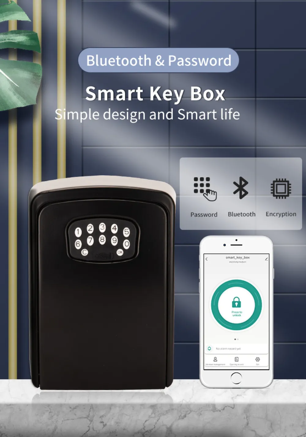 2-PackSmart Key Lock Box, Aluminum Alloy Wall-Mounted Weatherproof Key ...