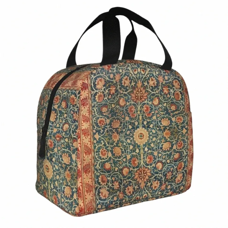 Holland Park William Morris isolerade lunchpåsar Floral Mönster Bohemian FR Lunch Ctainer Thermal Bag Lunch Box Tote 0979#