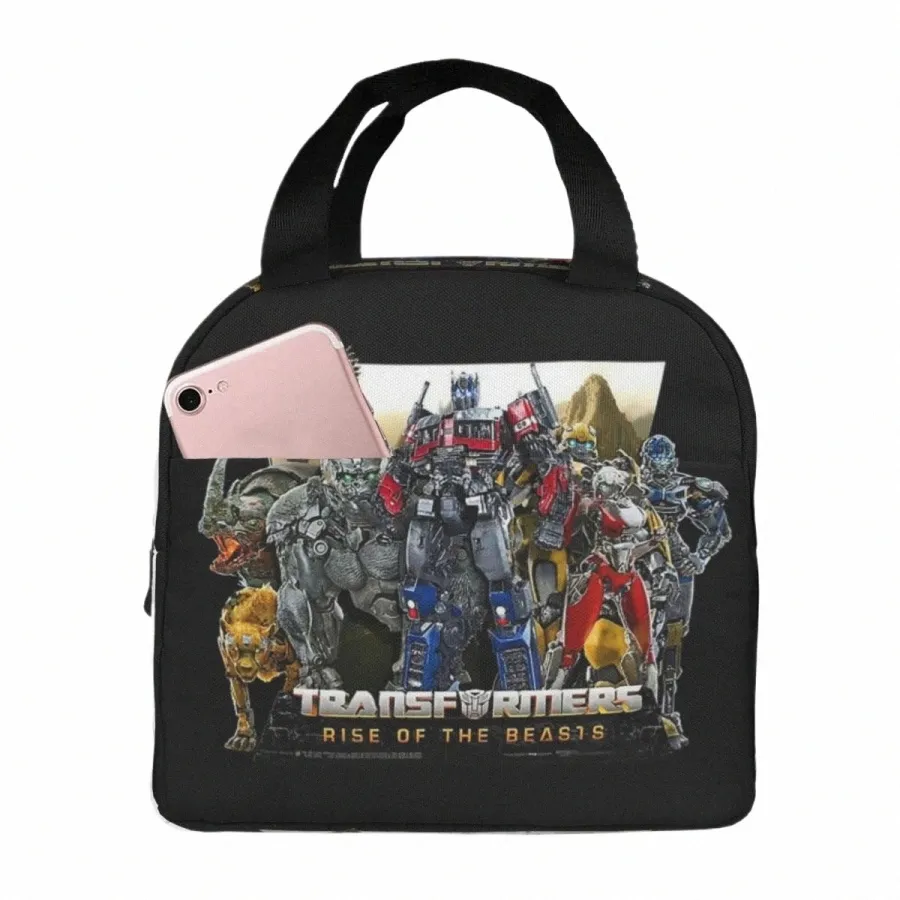 Transformers Rise of the Beasts Lunch Bags Bento Box Lunch Tote RESUABLE PICNIC PAGS COOLER THERMAL PAG FÖR KVINNA STUDENTSKOLA Y7Z7#