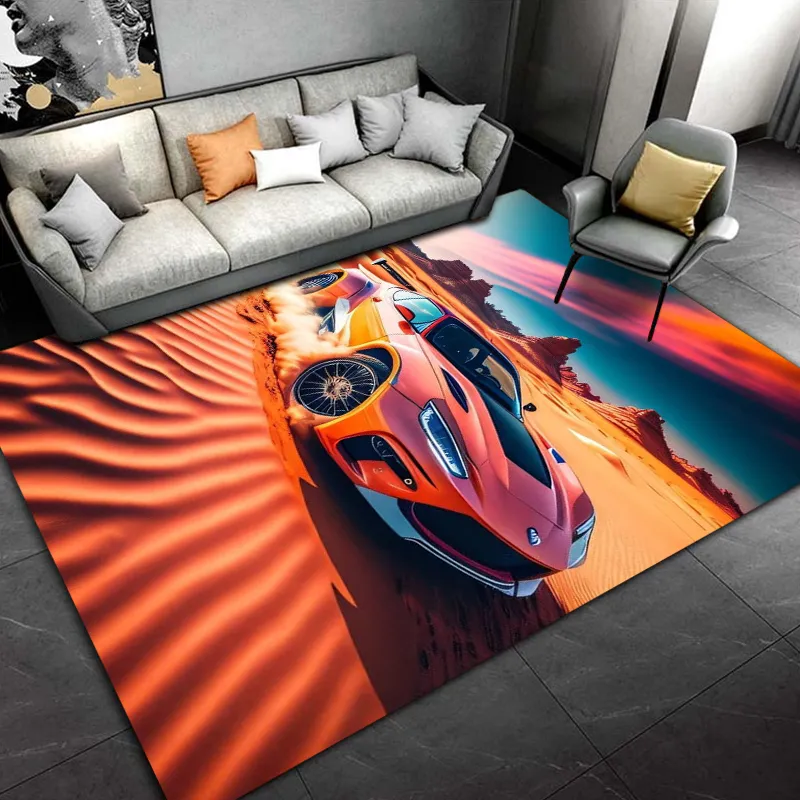 Automotive Themed Area Rug: Graphic Race Car Design 2025, Soft, Non ...