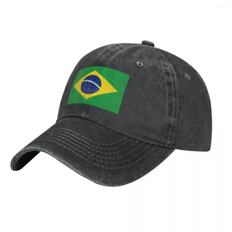 Gorras de bola Bandera de Brasil Denim Gorra de béisbol Tenis brasileño Trucker Hat Verano Casual Masculino Cool