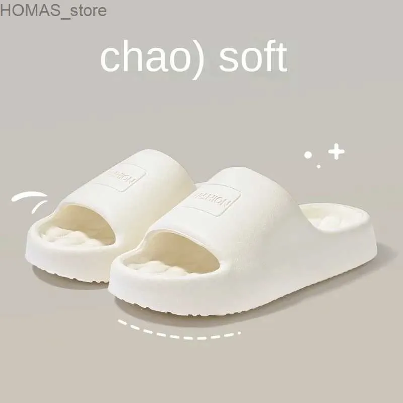 home shoes Drooping Slippers for Women Summer Home Non-Slip Bathroom Bath Couple Thick Bottom Home Mens Sandals Summer Simplicity Y240401