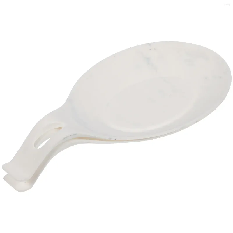 Dinnerware Sets 2 Pcs Silicone Spoon Mat Ladle Pad Tableware Holder Marble Rest Silica Gel Soup