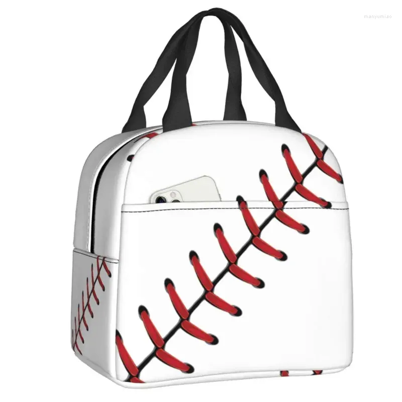 Storage Bags Custom Baseball Lace Bag Cooler Thermal Insulated Lunch Boxes For Women Children Work School Food Picnic Tote Container