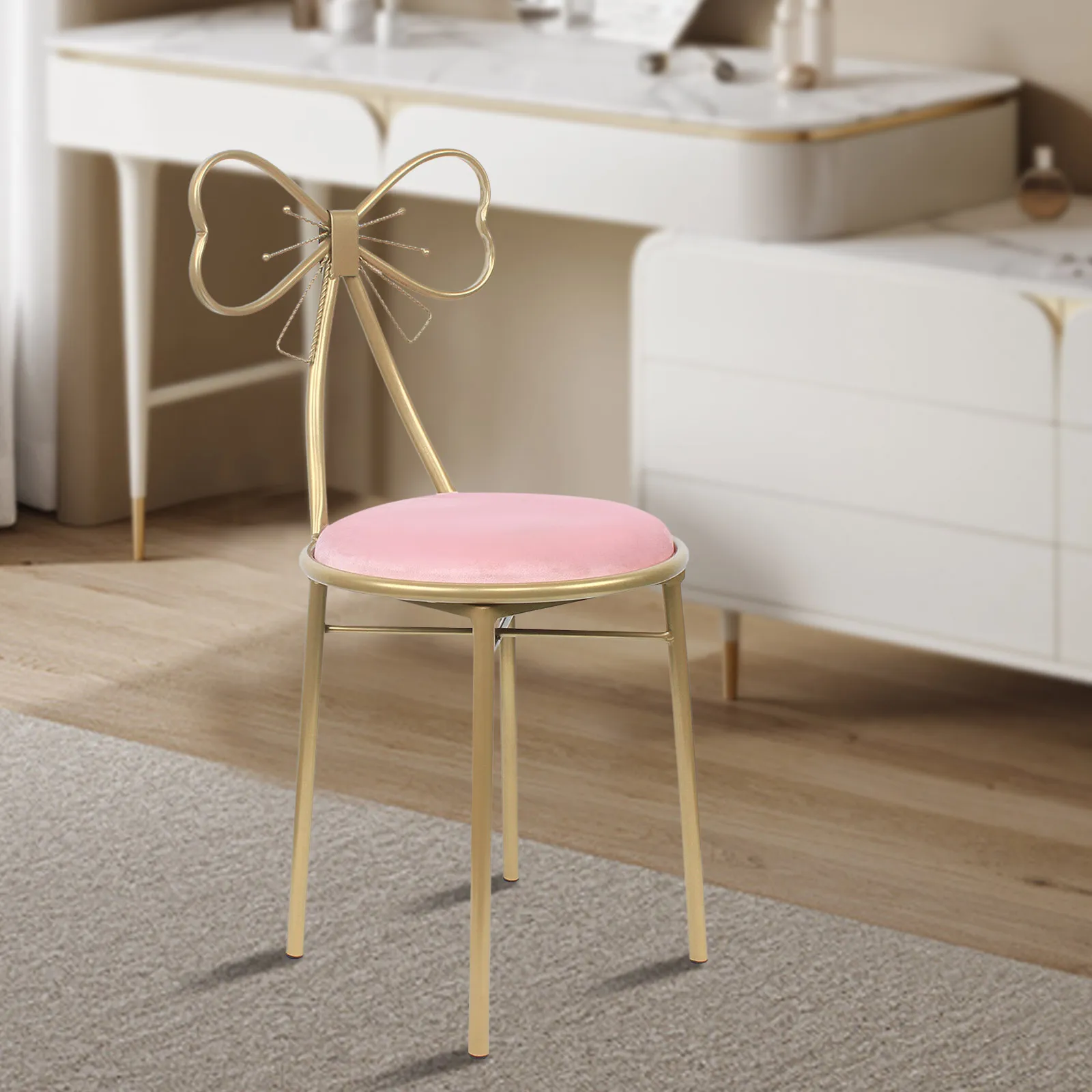 Gold Legs Pink Dressing Table Stools Gold Legs Blush Velvet