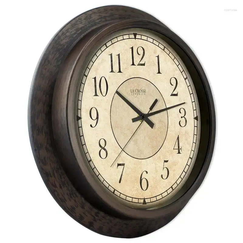 Horloges murales Crosse Clock 14" Rustique Savannah Bronze Traditionnel Quartz Analogique 404-2635-Int