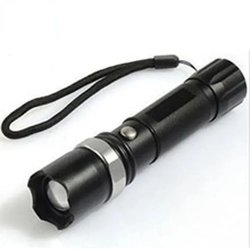 LED-Taschenlampe, leistungsstarke USB-Akku-Taschenlampe, Zoom, wasserdicht, für Camping, Jagd, Beleuchtung