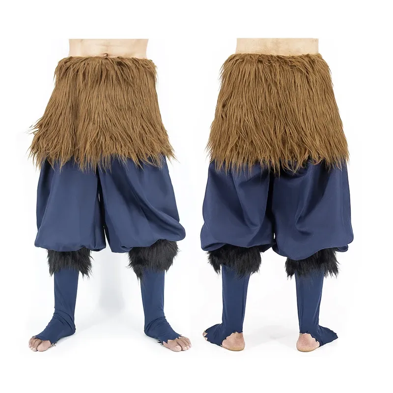 Kids Boys Inosuke Hashibira Cosplay Costume - Pants With Plush Skirt & Socks For Halloween, Anime Con - View #8