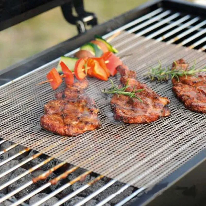 Antiaanbakgridvorm BBQ-mat Koken Grillplaat Voering Vis Groente Roker Grillmatten Barbecuebenodigdheden Gereedschap