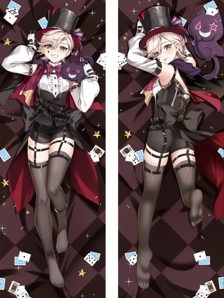 Spara stort på bulk Anime Dakimakura Kramskuddefodral Game Impact Lyney  Cosplay Dakimakura Pillow Case Hugging Body Prop Bästa erbjudandena på