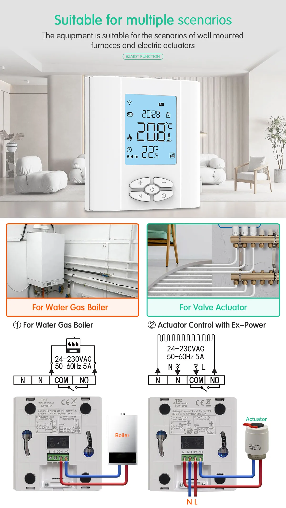 Jual BARU Smart Thermostat Tuya WiFi For Water/Electric Floor Heating Gas Boiler Remote Temperature Controller Alexa Google Yandex Voice I.1518469787 - View #3