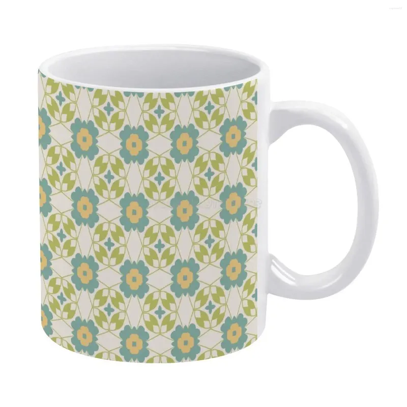 Tasses motif abstrait Floral sans couture coloré répétition tasse blanche bonne qualité impression 11 Oz tasse à café américain Vintage Asos Ma