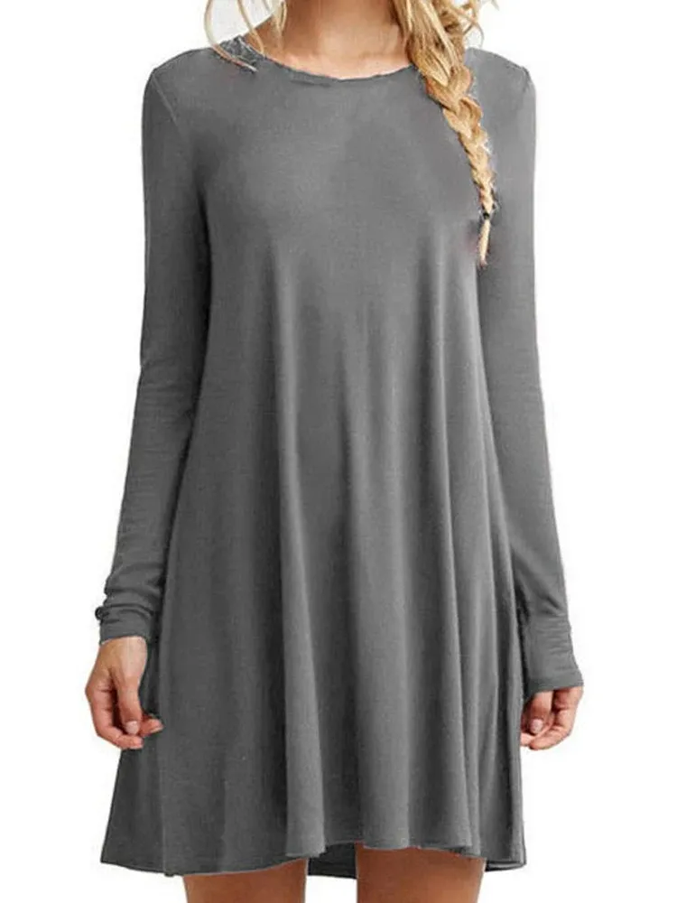 long sleeve fitted t shirt dress The Shea Long Sleeve T-Shirt Dress 3 — L main image 0