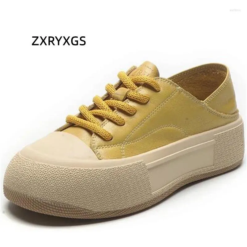 Sapatos casuais zxryxgs 2024 primavera de alta qualidade microfibra couro feminino tênis plataforma plana maré feminina