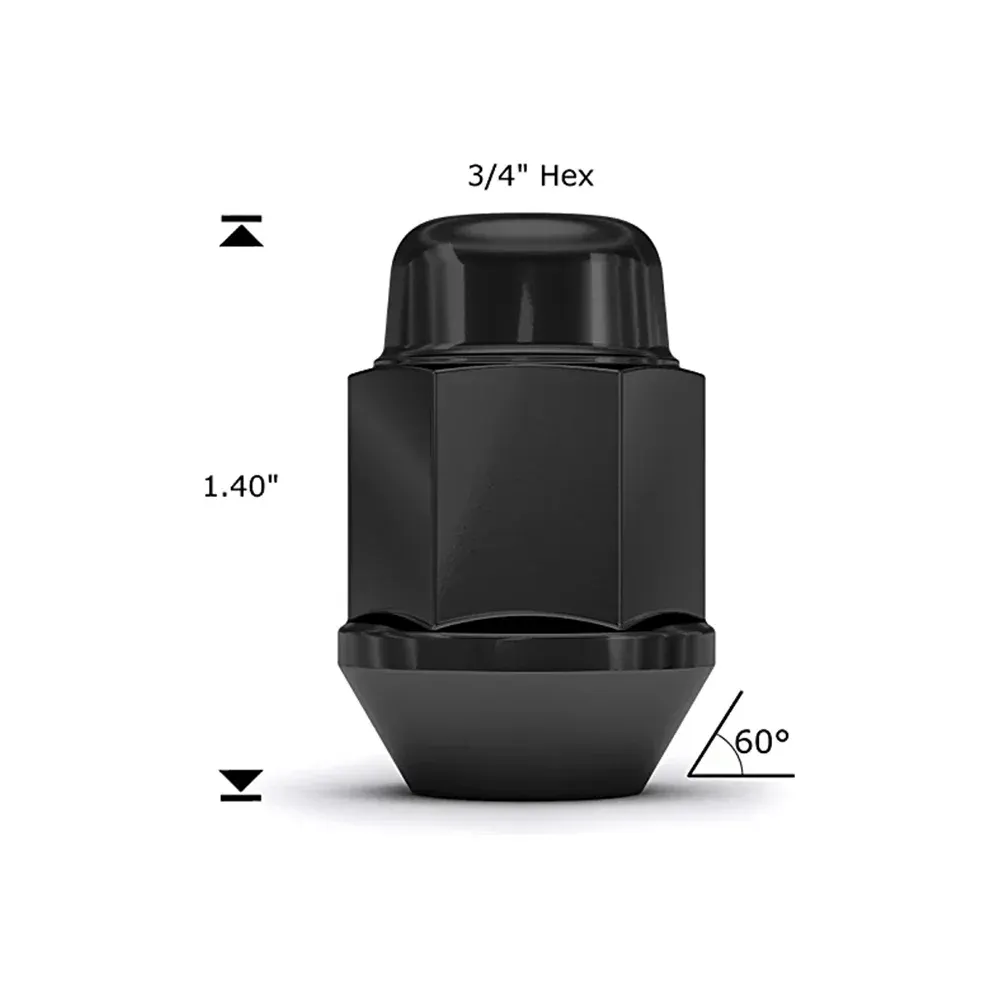 Wheel Accessories Parts 20 pcs M12x1.5 12x1.5 Thread OEM Style Lug Nuts 1.38 Long Chrome 3/4