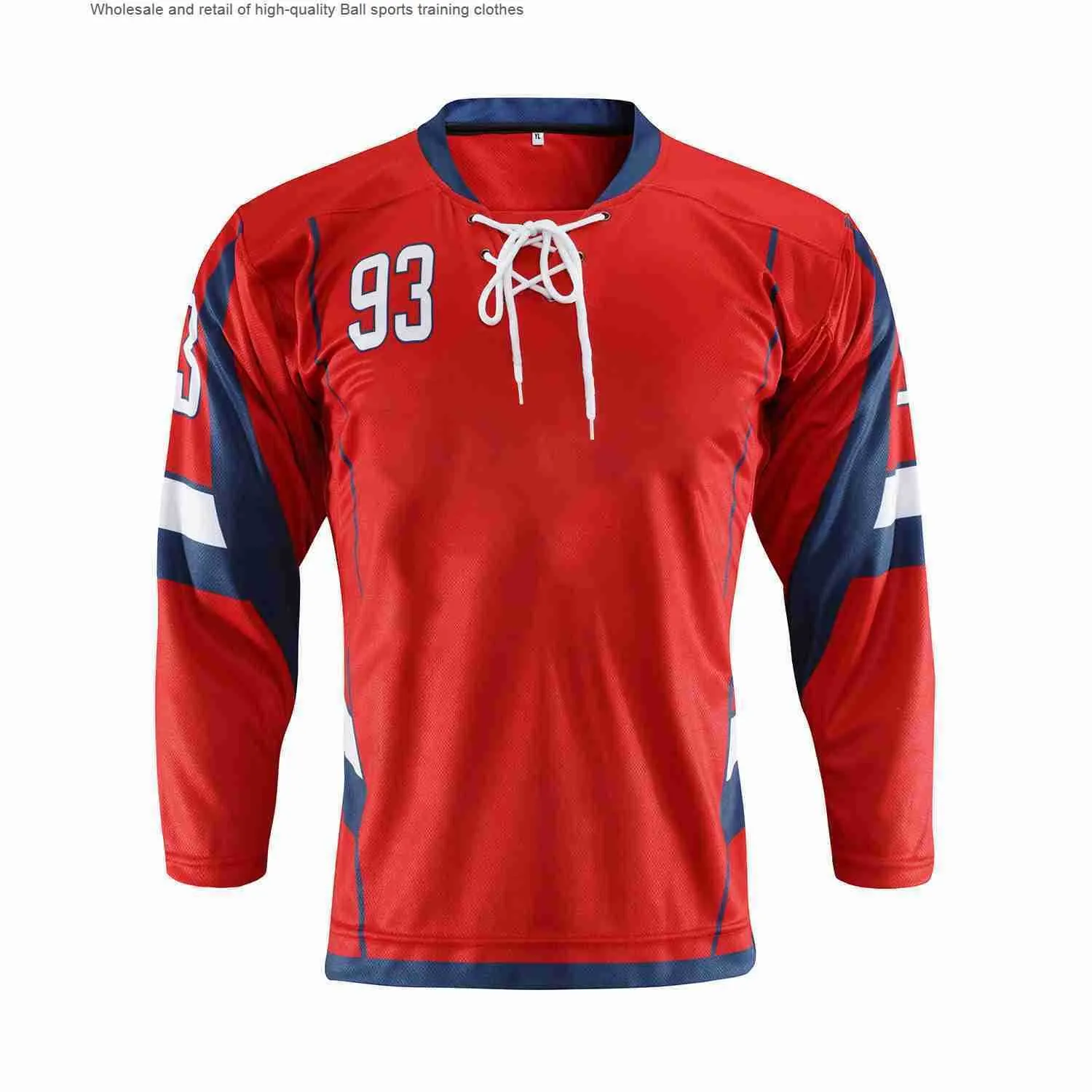 Ice Hockey Uniform Mens and Womens Ice Competition Training Team Breathable Quick Drying Patchwork Color Long Sleeved Jersey