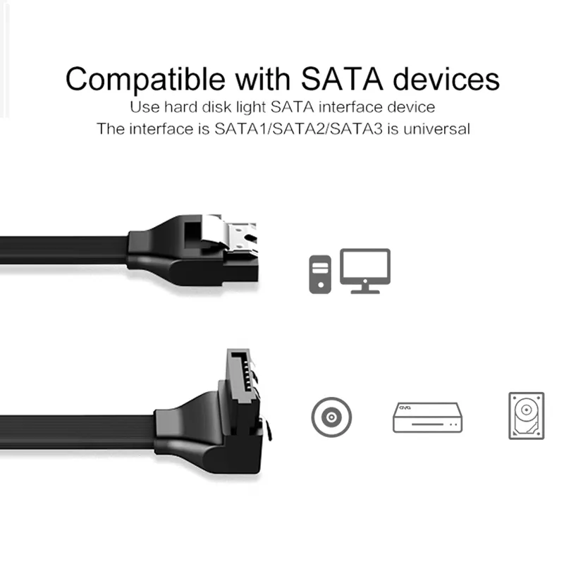 SATA Cable 3.0 To Hard Disk SSD Adapter HDD Cable Straight 90 Degree Sata 3.0 Cable Adapter HDD Computer Cable Peripherals