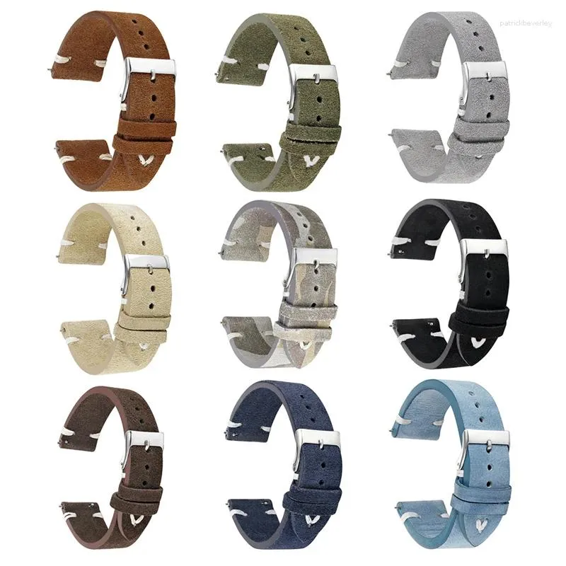 Ремешки для часов Onthelevel, классический замшевый кожаный ремешок ручной работы 18 мм, 20 мм, 22 мм, аксессуары, ремешок для часов # D