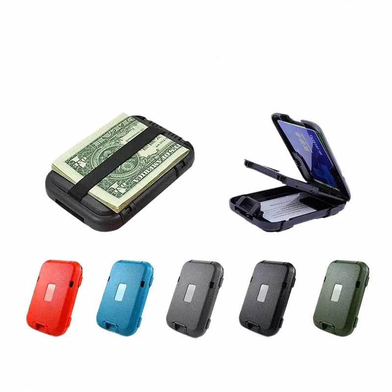 2023 Nueva billetera de metal Cartera RFID Bloqueo Cartera minimalista Clip de aluminio ultra delgado para hombre Bolsillo C Titular de la tarjeta de crédito h2sr #