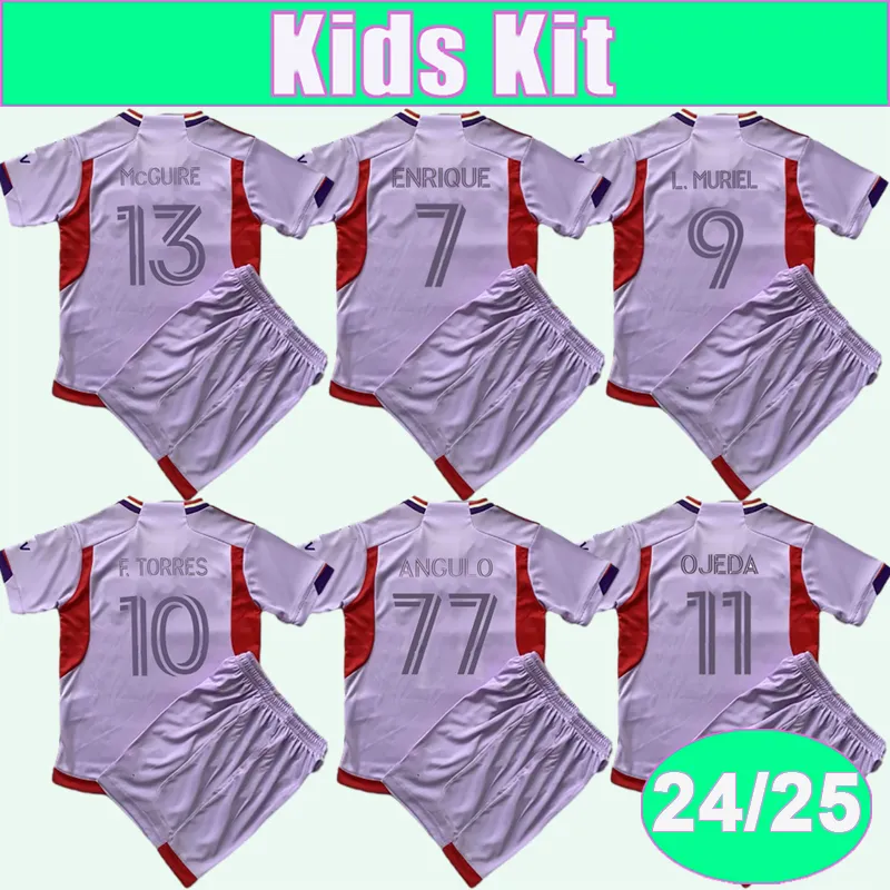 2024 25 Orlando City Sc Kara Pereyra Kit Kit Maglie da calcio F.Torres Ojeda Araujo Jansson L.Muriel McGuire Away Suit per bambini