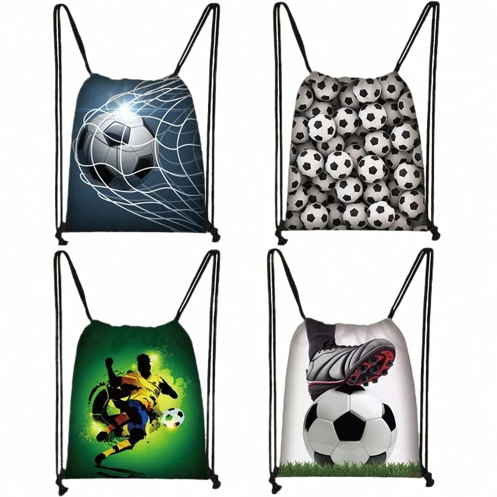 Cool Voetbal/Voetbal Print Tasje Mannen Fi Opbergtas Tiener Jongen Casual Rugzak Reistassen Boekentas Gift z4Hx #