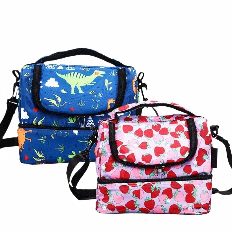 thickened Lunch Bag Cute Portable Children's Bento Bag Outdoor Waterproof Picnic Insulated Lunch Box Keep Cold Ice Pack k9CY#