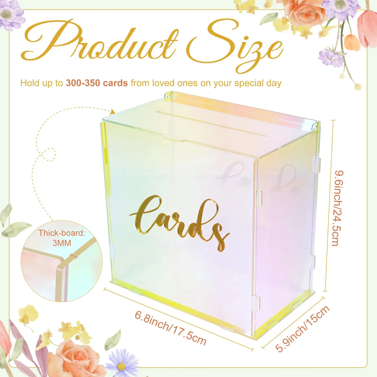 Wedding Card Box Acrylic Transparent Card Boxes Colorful With 2M String  Lights For Anniversary Birthday Party Baby Shower Decor 240325 De 29,25 € |  DHgate, image size:1600x1600