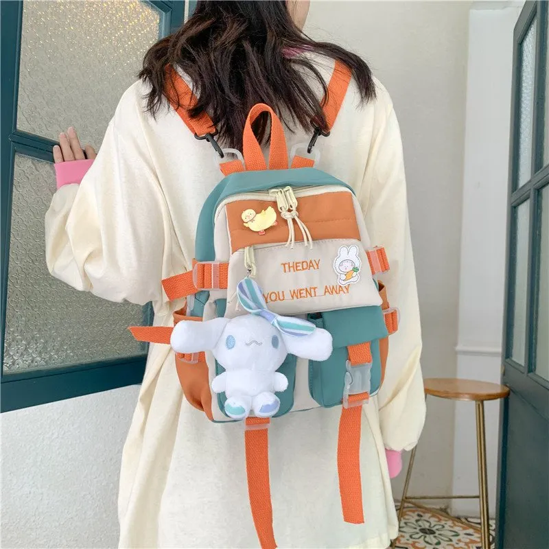 Canvas Mini Backpack – Cute Small Daypack With Front Pockets, Zip Closure - View #5
