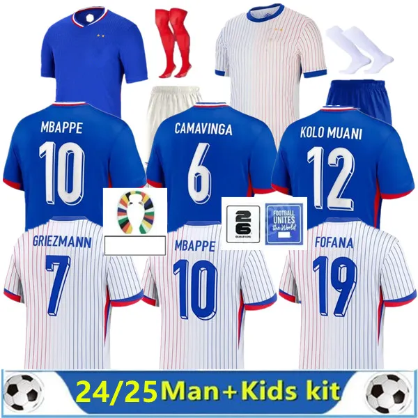 2024 Benzema MBAPPE maillots de football version joueur GRIEZMANN POGBA 24/25 Coupe du monde équipe nationale francia GIROUD fans KANTE Maillots de football