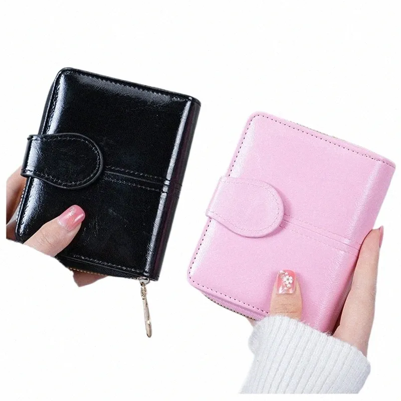 2023新しい女性の短い財布ソフトPUレザースモールメスコインMey Purces Ladies Foldable Mini Zipperクレジットカード所有者F26x＃