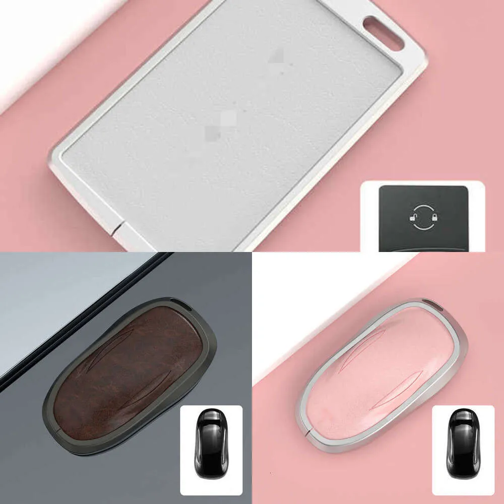 Upgrade Aluminum Alloy Car Key Case Shell Fob For Tesla Model 3 S Y Car Card Key Holder Protector Full Cover With Keychain Accessories