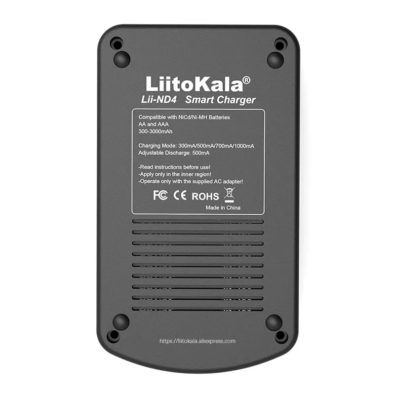 Liitokala lii-nd4 nimh/cd 1,2V aa AAA Aufladen Bateerladegerät LCD-Anzeige- und Testkapazität 9-V-Batterien.