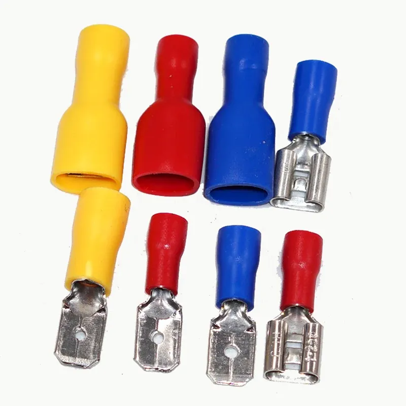 Spade Electrical Terminals Spade Crimp Connectors Assortment Kit - 2.8/4.8/6.3mm Electrical Wire Terminals Insulated Spade Terminals