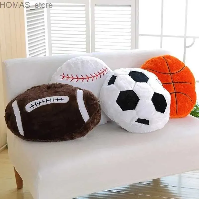 Cushion/Decorative Pillow Ins soft plush sports mat used for living room home decoration football/basketball shaped seat cushion/backrest cushion Y240401