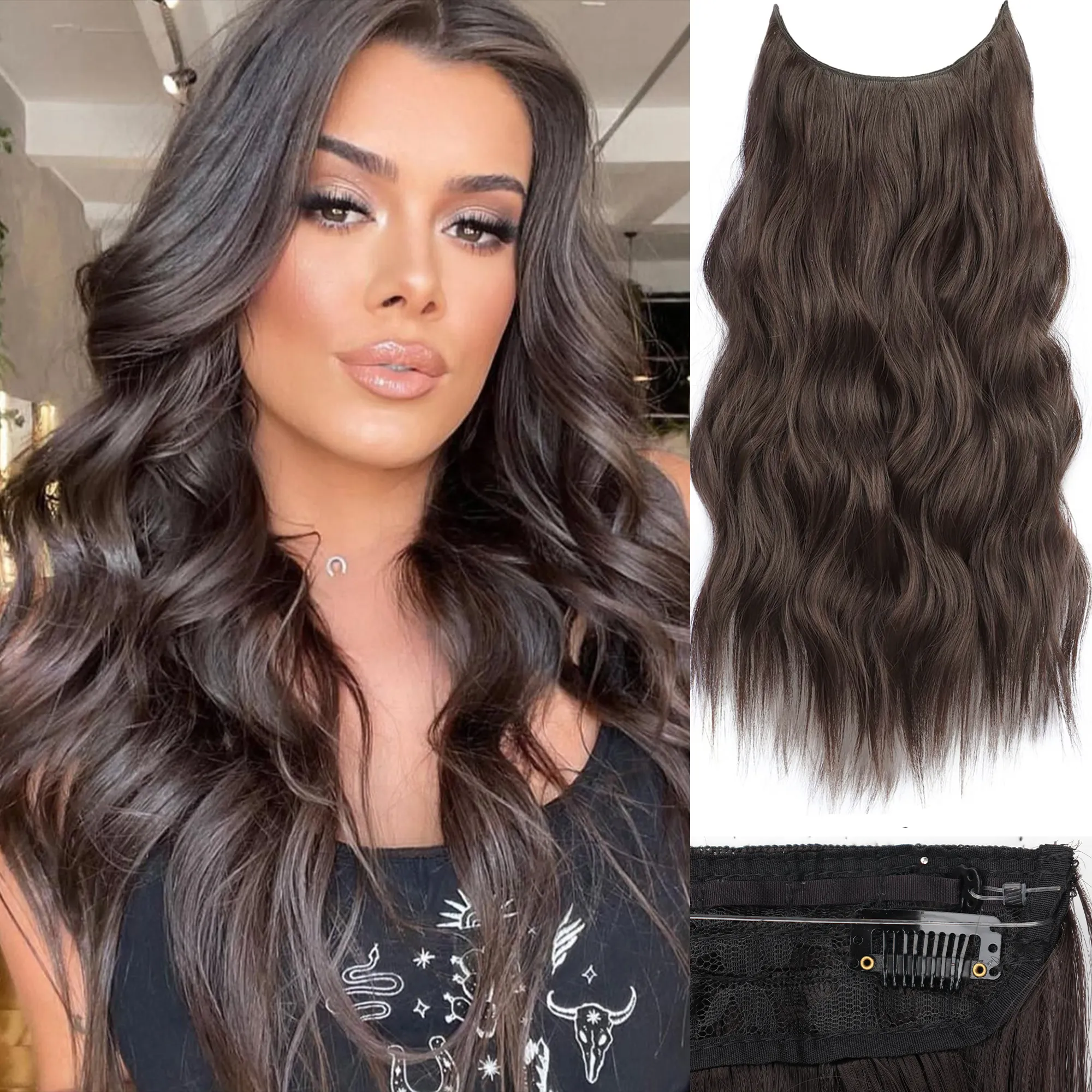 Invisible Wire Hair Extensions with Transparent Wire 