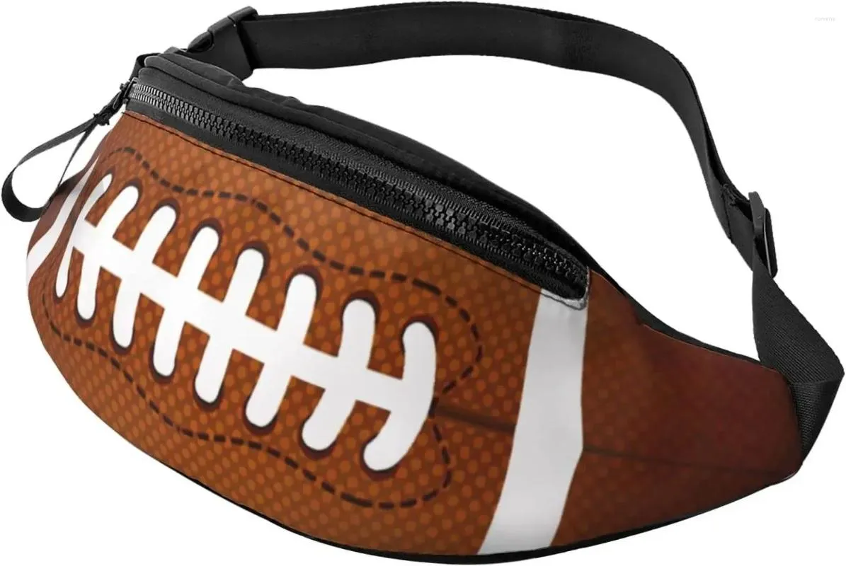 Sacos de cintura Futebol Americano Fanny Packs Pacote de Viagem para Adultos Crossbody Bag Sling Bolso Cinto com Alça Ajustável Esportes