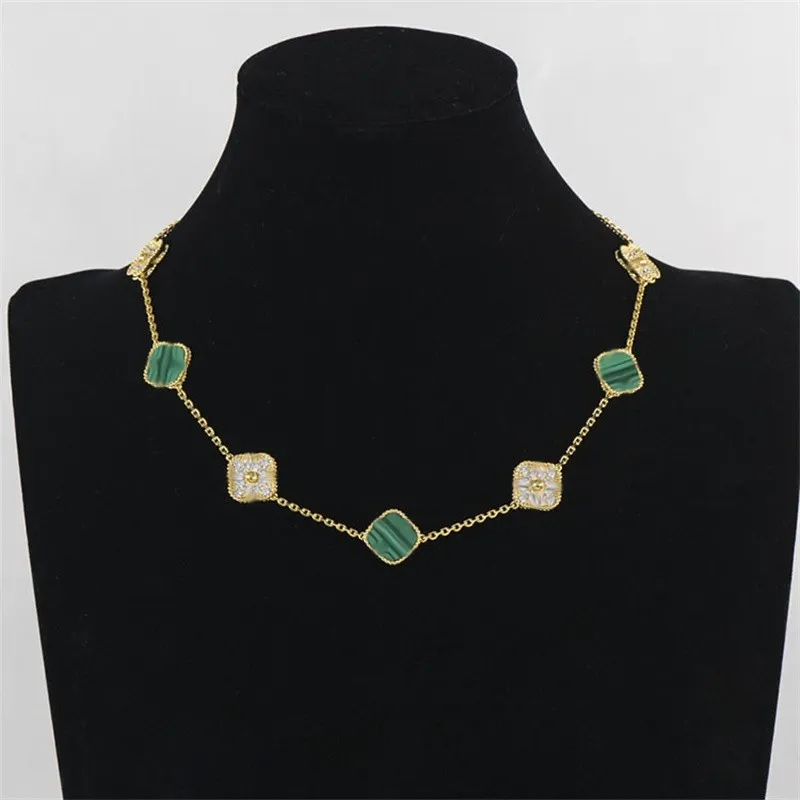 Золотое ожерелье Четыре листового клеверного ожерелья для женщин -дизайнерских ювелирных ювелирных украшений