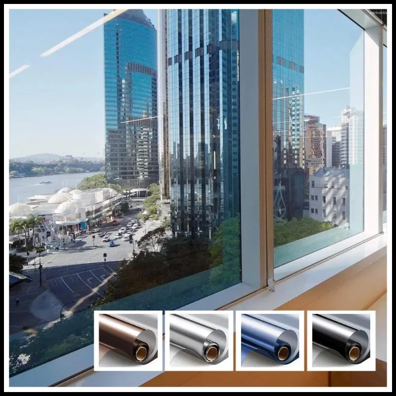 Window Stickers Privacy Film One Way UV Sun Blocking Heat Control Glass Static Cling Tint For Home Office