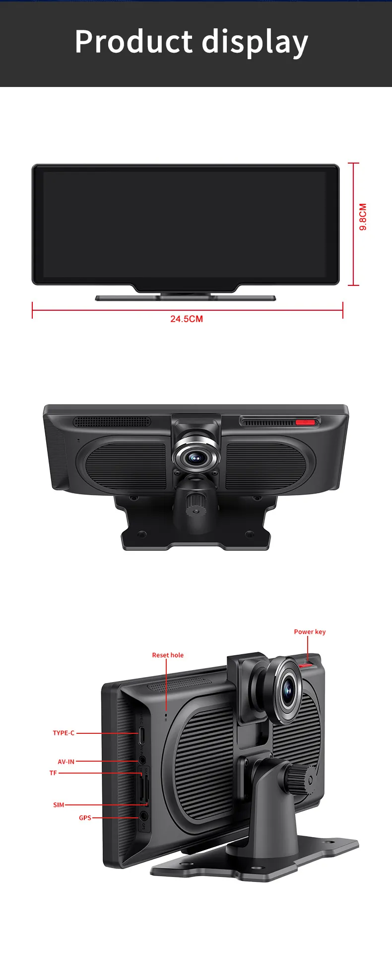DHgate.com:4G+64G Android 13 Car Rearview Mirror Cam: Dual 1080P, GPS ...