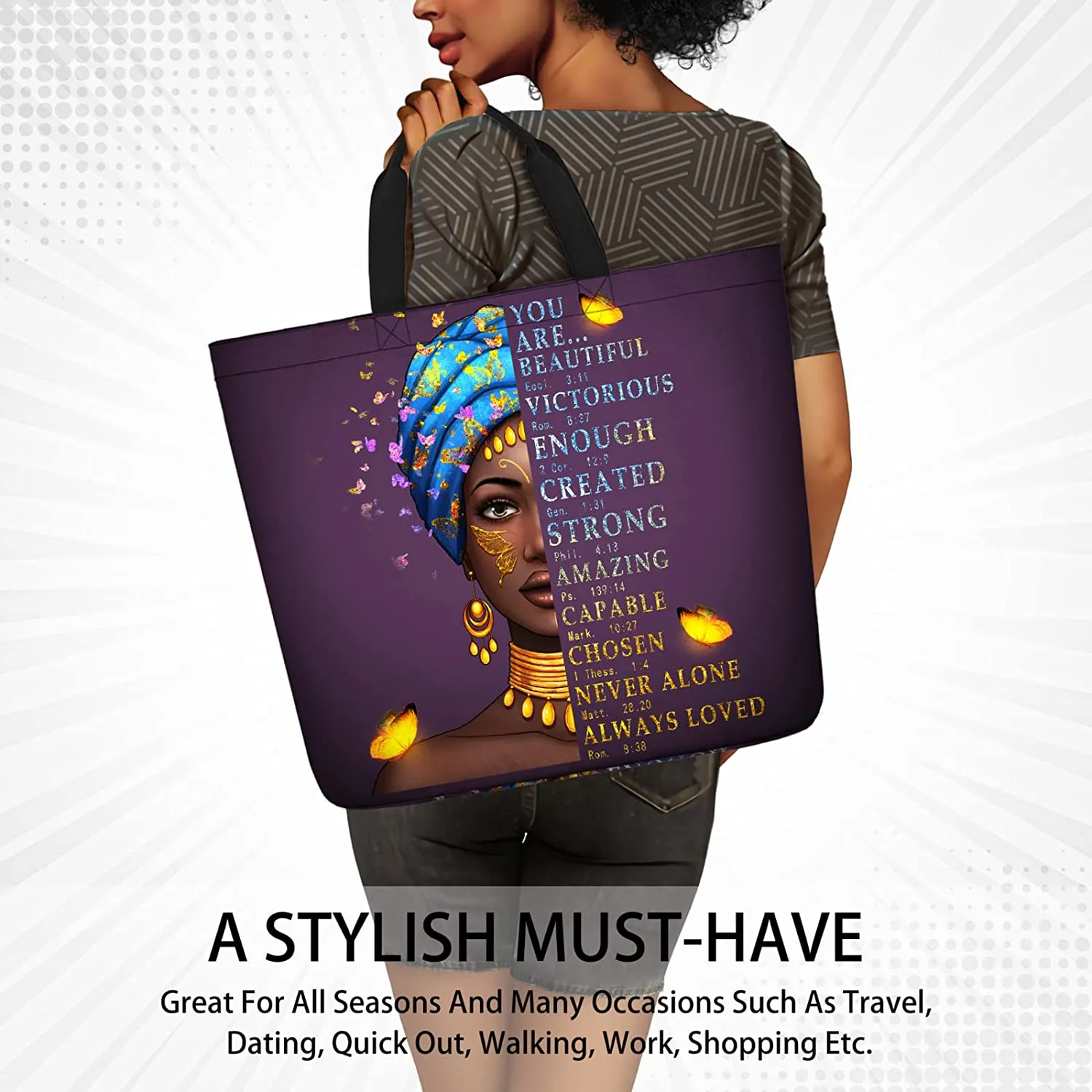 Black art tote bags clearance