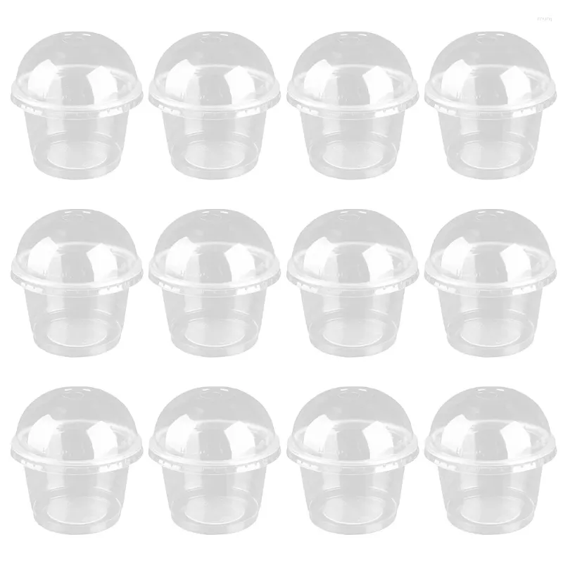 Disposable Cups Straws Dessert Plastic Bowls Cup Ice Bowl Containers Cream Lids Fruit Clear Food Pudding With Lid Salad